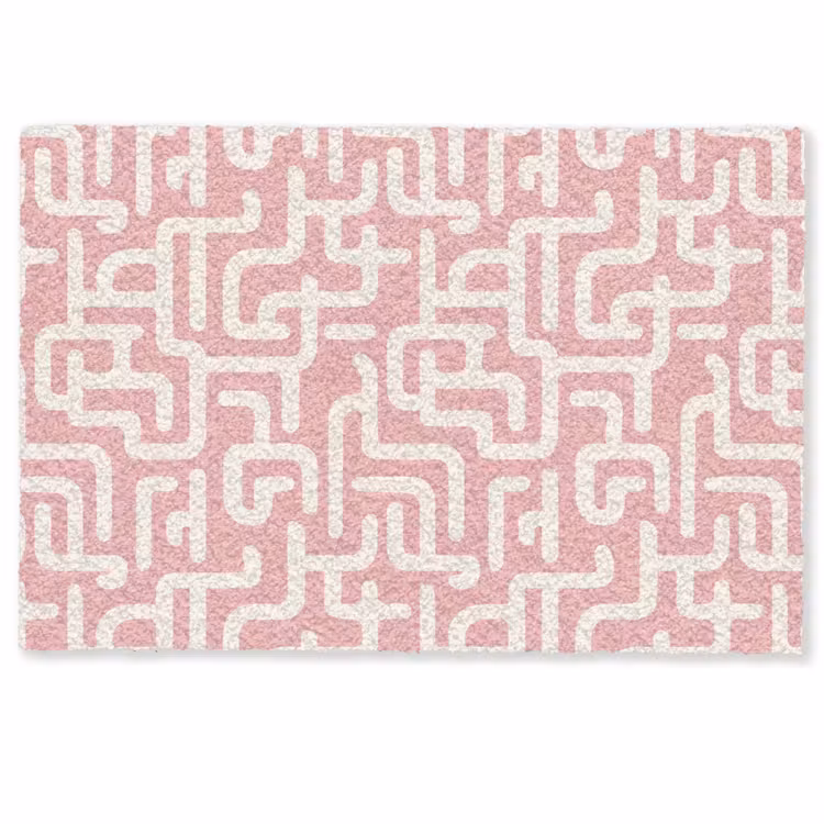 Deurmat - Doolhofpatroon - Roze - Wit - Abstract — 1