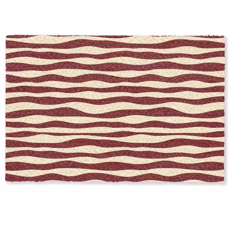 Deurmat - Golven - Rood - Patroon - Crème — 1