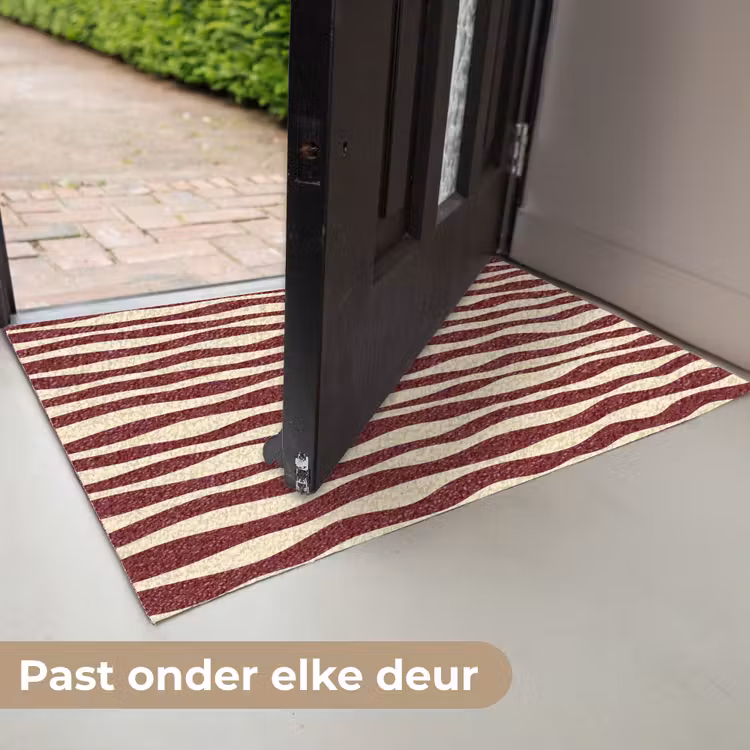 Deurmat - Golven - Rood - Patroon - Crème — 7