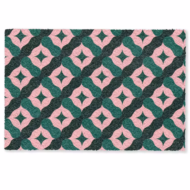 Deurmat - Groen - Roze - Retro - Sterren — 1