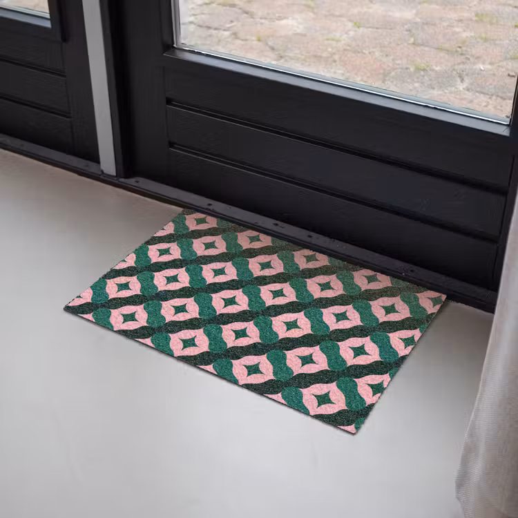 Deurmat - Groen - Roze - Retro - Sterren — 2