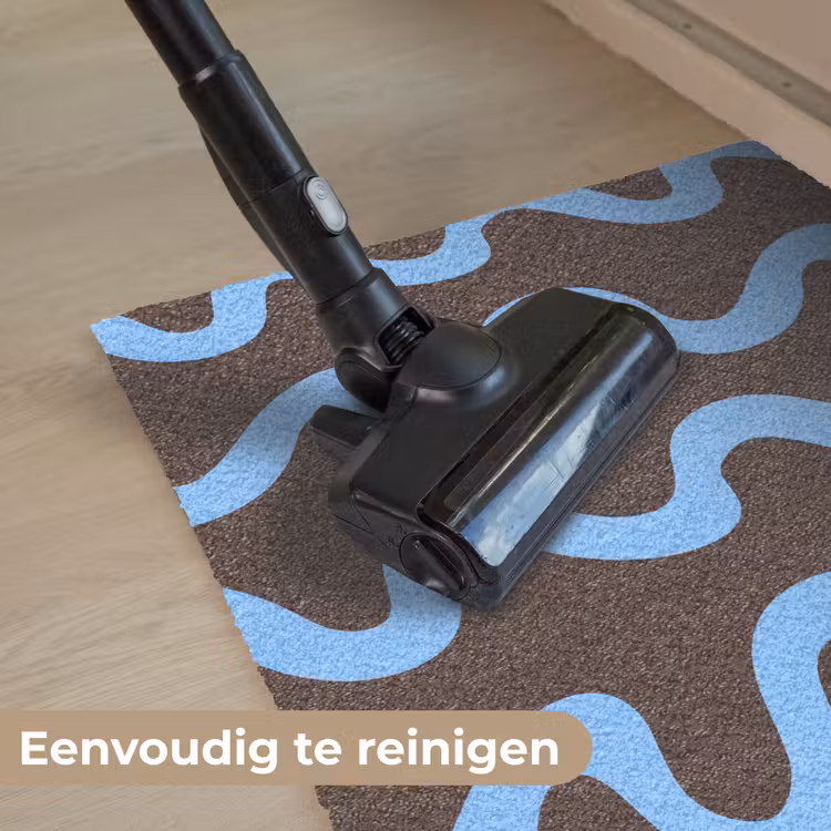 Deurmat - Kronkelende lijnen - Blauw - Bruin - Minimalistisch — 9