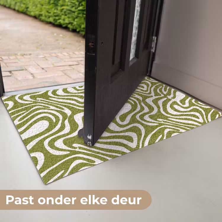 Deurmat - Lijnpatroon - Groen - Organisch — 7