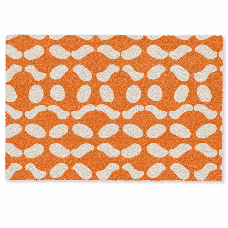 Deurmat - Oranje - Organische vormen - Wit — 1