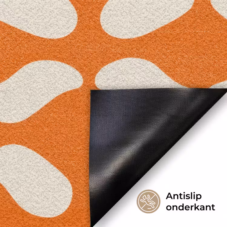 Deurmat - Oranje - Organische vormen - Wit — 6