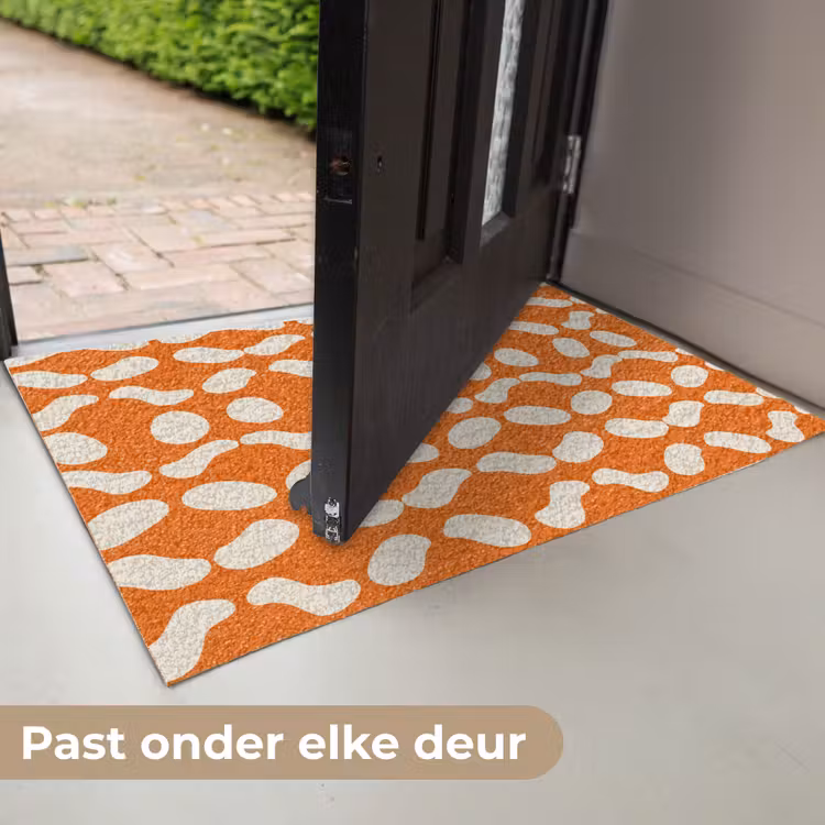Deurmat - Oranje - Organische vormen - Wit — 7