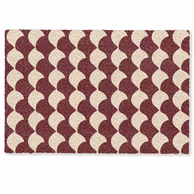 Deurmat - Rood - Tegelpatroon - Crème — 1