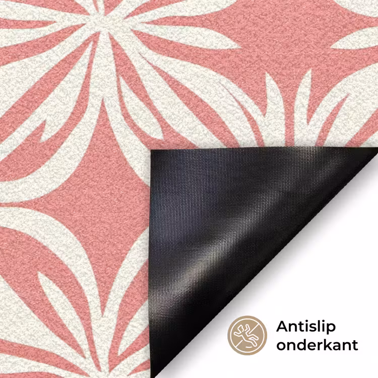 Deurmat - Roze - Bloemenmotief - Wit - Modern — 6