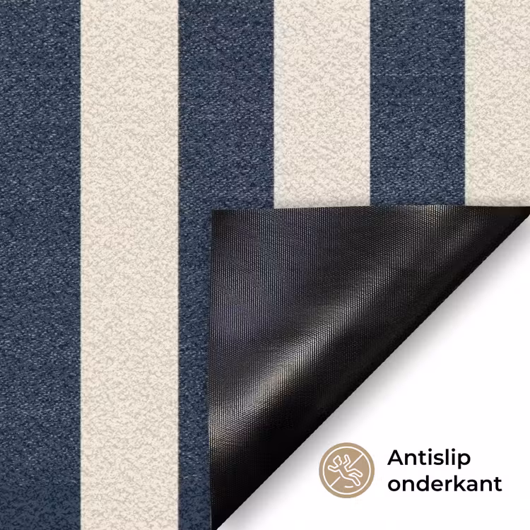 Deurmat - Verticale strepen - Blauw - Crème — 6