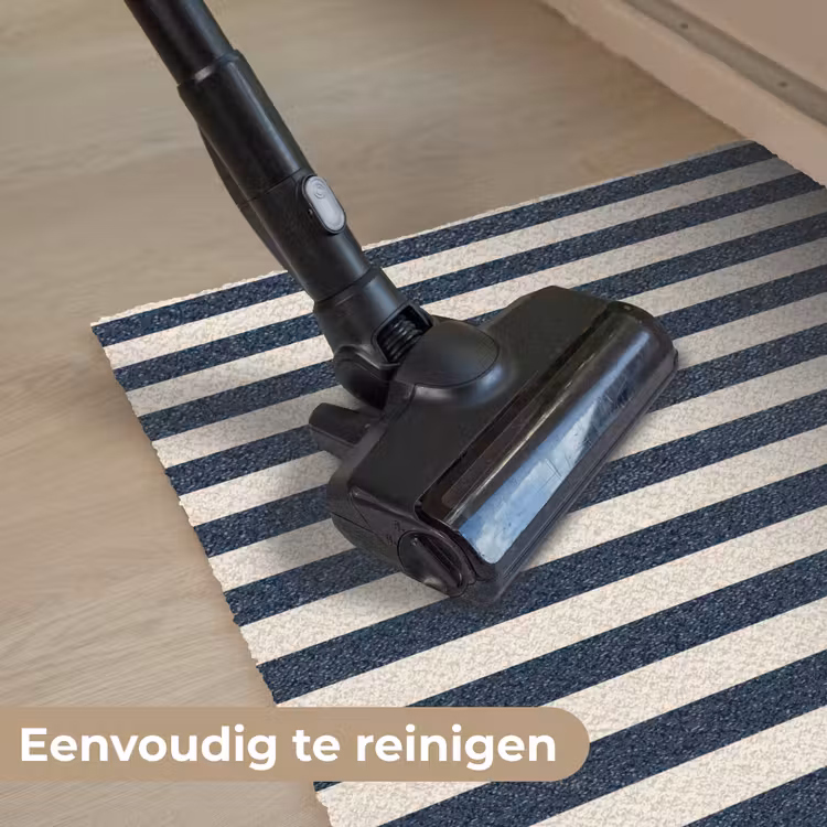 Deurmat - Verticale strepen - Blauw - Crème — 9