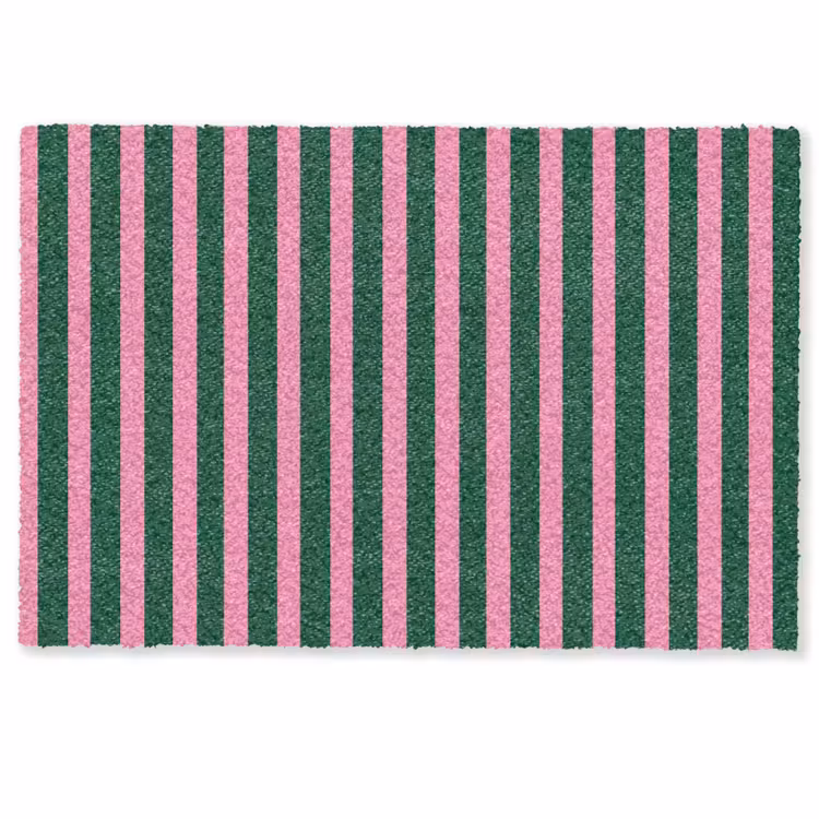 Deurmat - Verticale strepen - Groen - Roze — 1