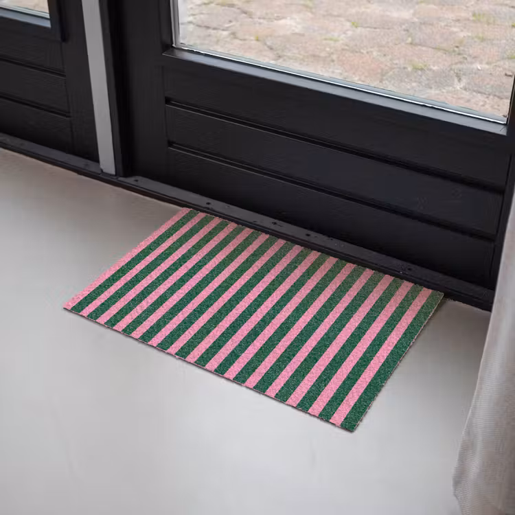 Deurmat - Verticale strepen - Groen - Roze — 2