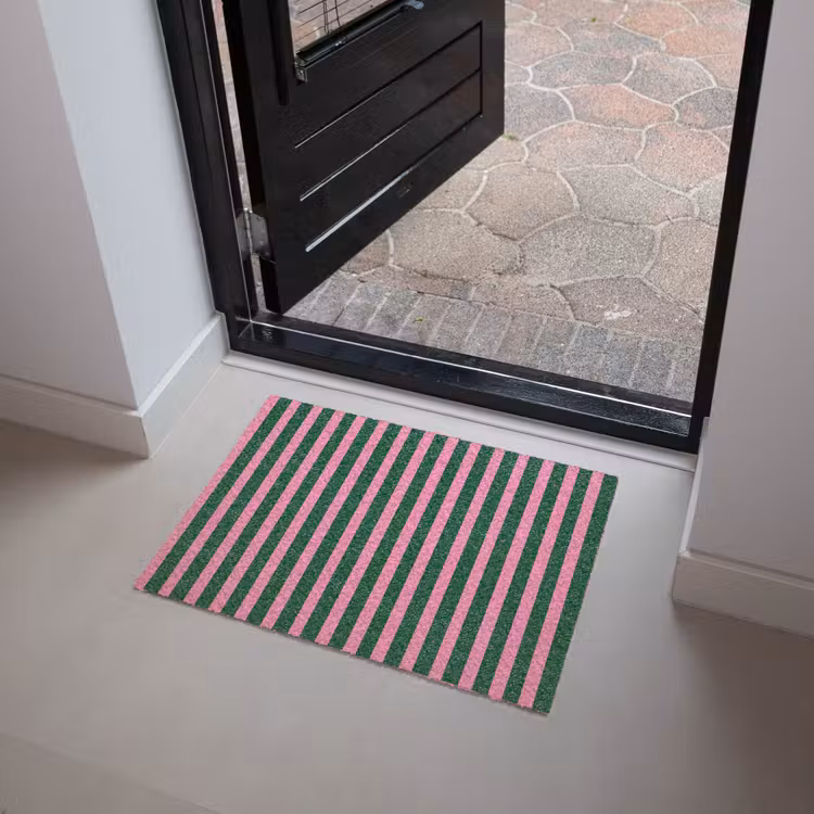 Deurmat - Verticale strepen - Groen - Roze — 4