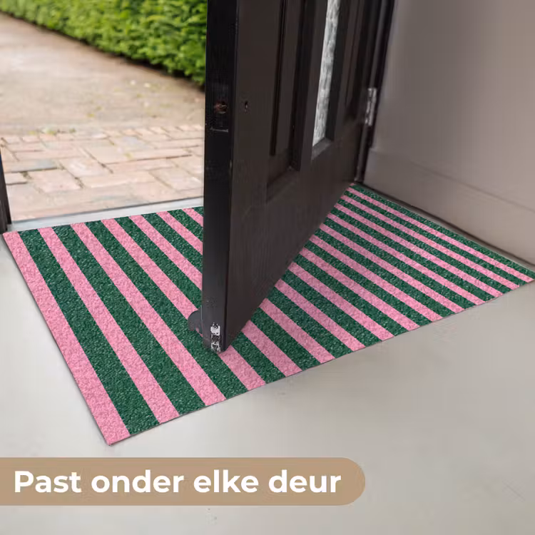Deurmat - Verticale strepen - Groen - Roze — 7