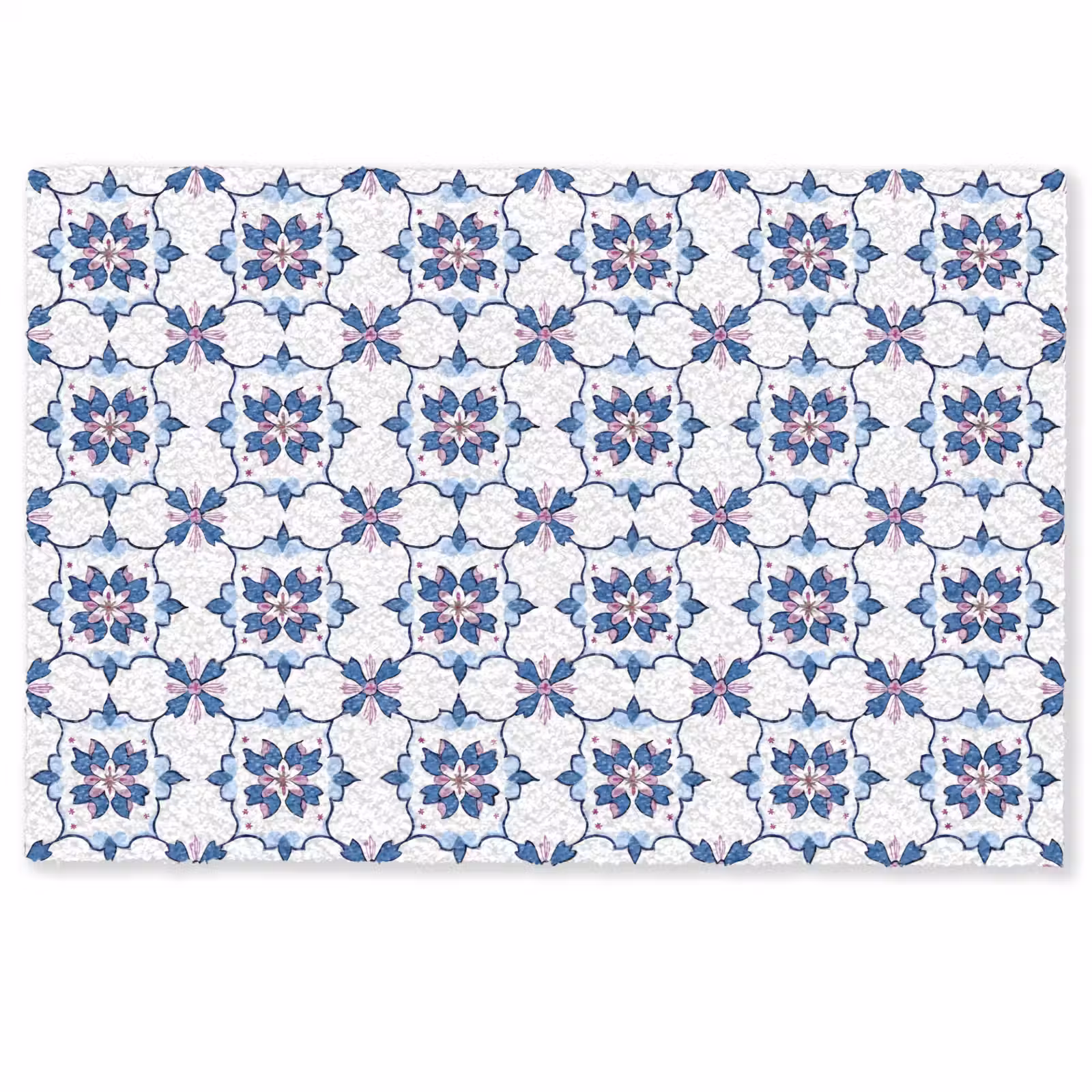 Deurmat - Modern - Patroon - Blauw - Roze — 1