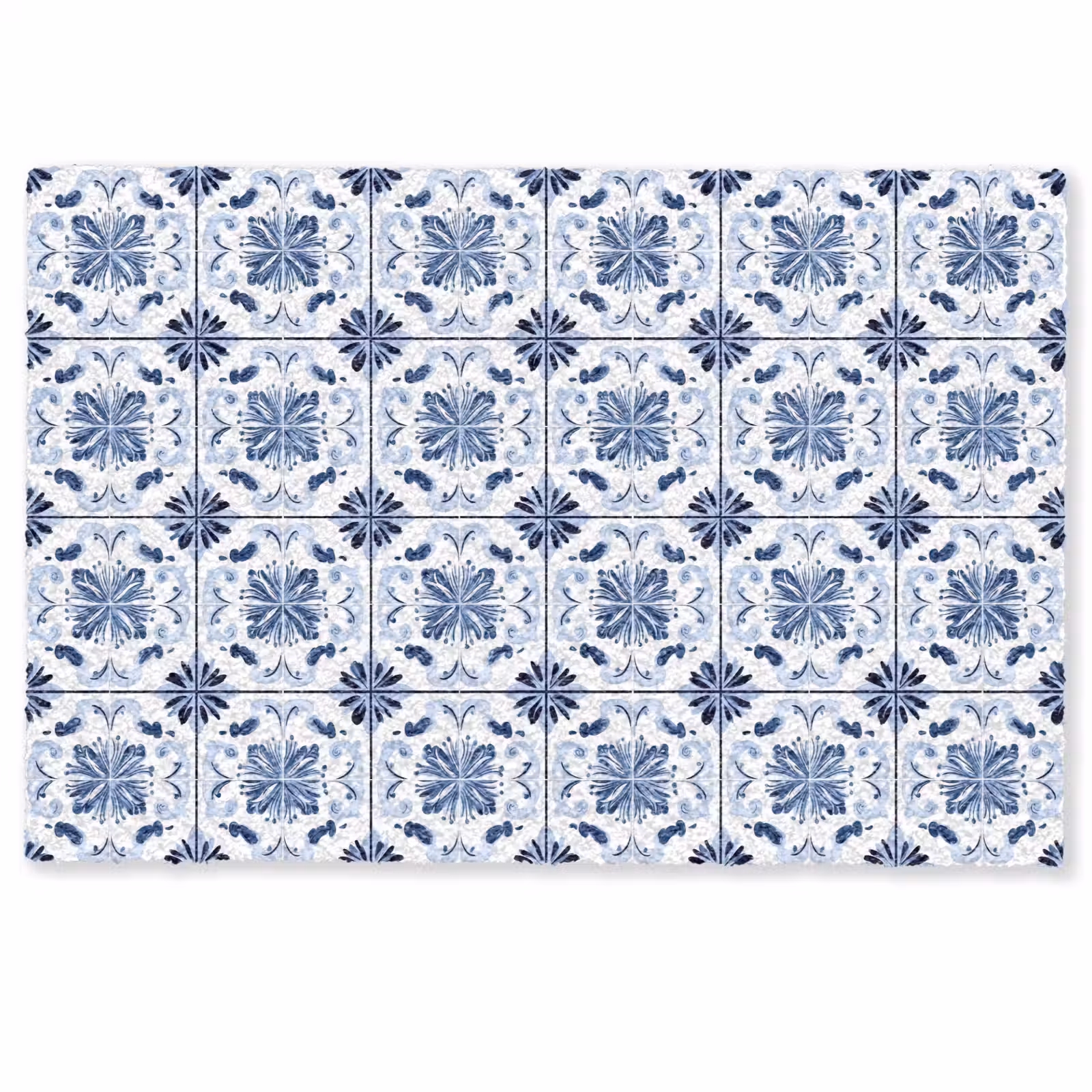 Deurmat - Patroon - Tegel - Blauw — 1