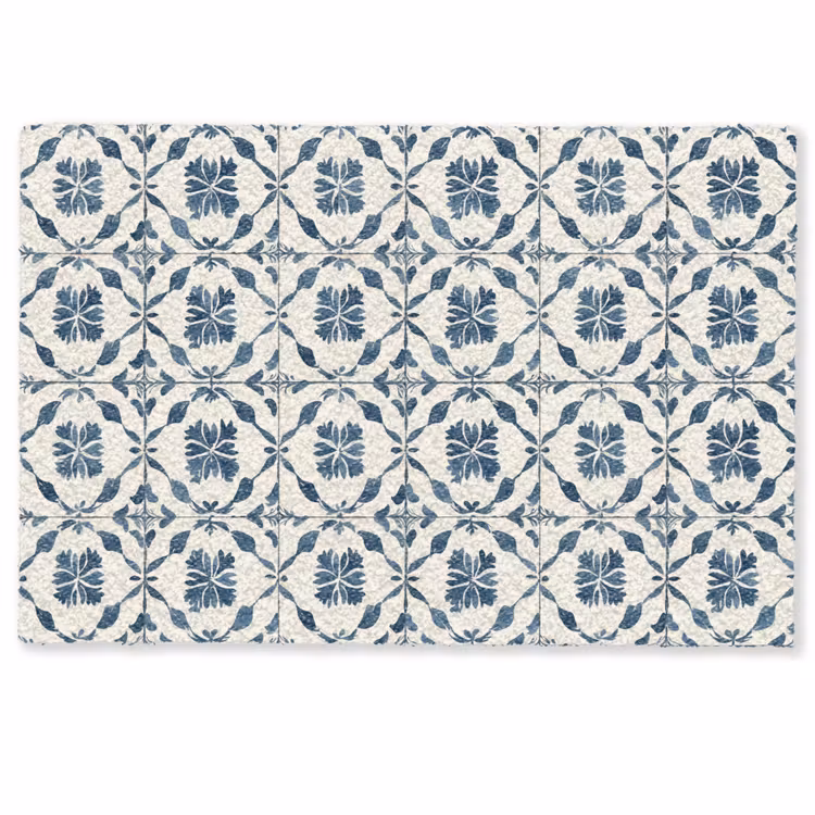 Deurmat - Grafisch - Tegel - Blauw — 1