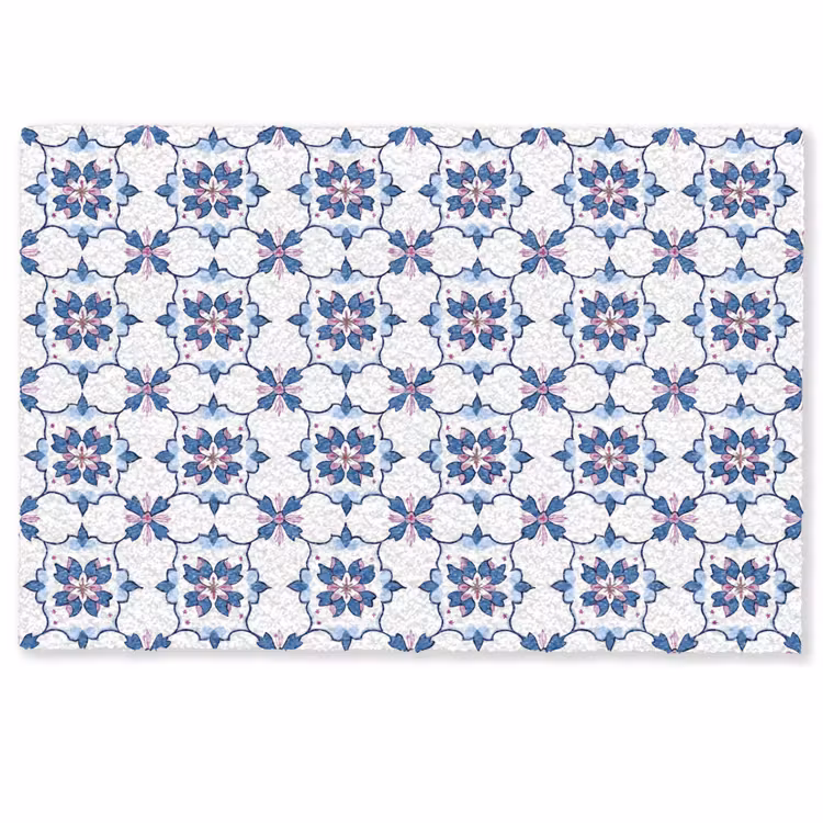 Deurmat - Modern - Patroon - Blauw - Roze — 1