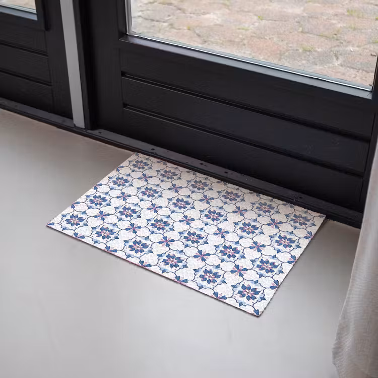 Deurmat - Modern - Patroon - Blauw - Roze — 2