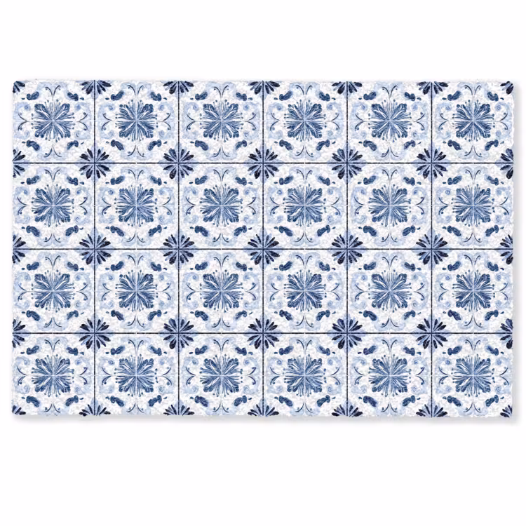 Deurmat - Patroon - Tegel - Blauw — 1
