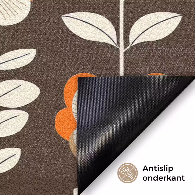 Deurmat - Bloemen - Retro - Bruin — 6