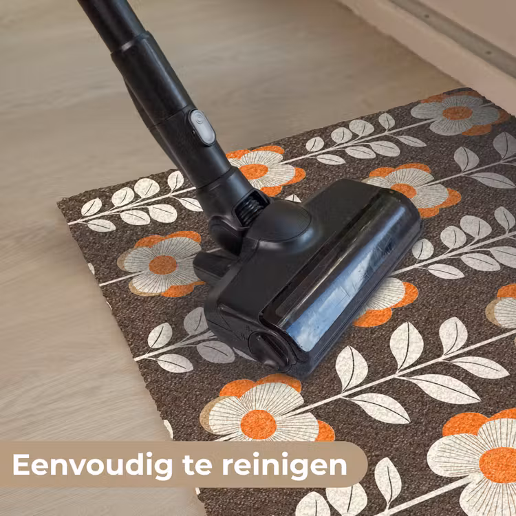 Deurmat - Bloemen - Retro - Bruin — 9