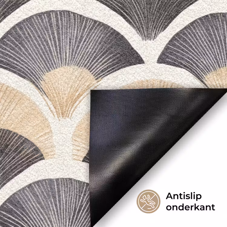 Deurmat - Waaier - Patroon - Zwart - Beige — 6