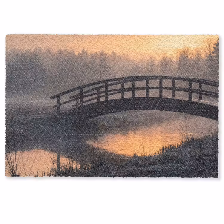 Deurmat - Brug - Mist - Bomen - Water — 1