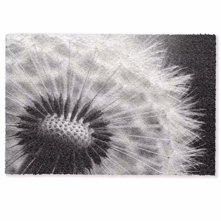 Deurmat - Paardenbloem - Zwart - Wit — 1