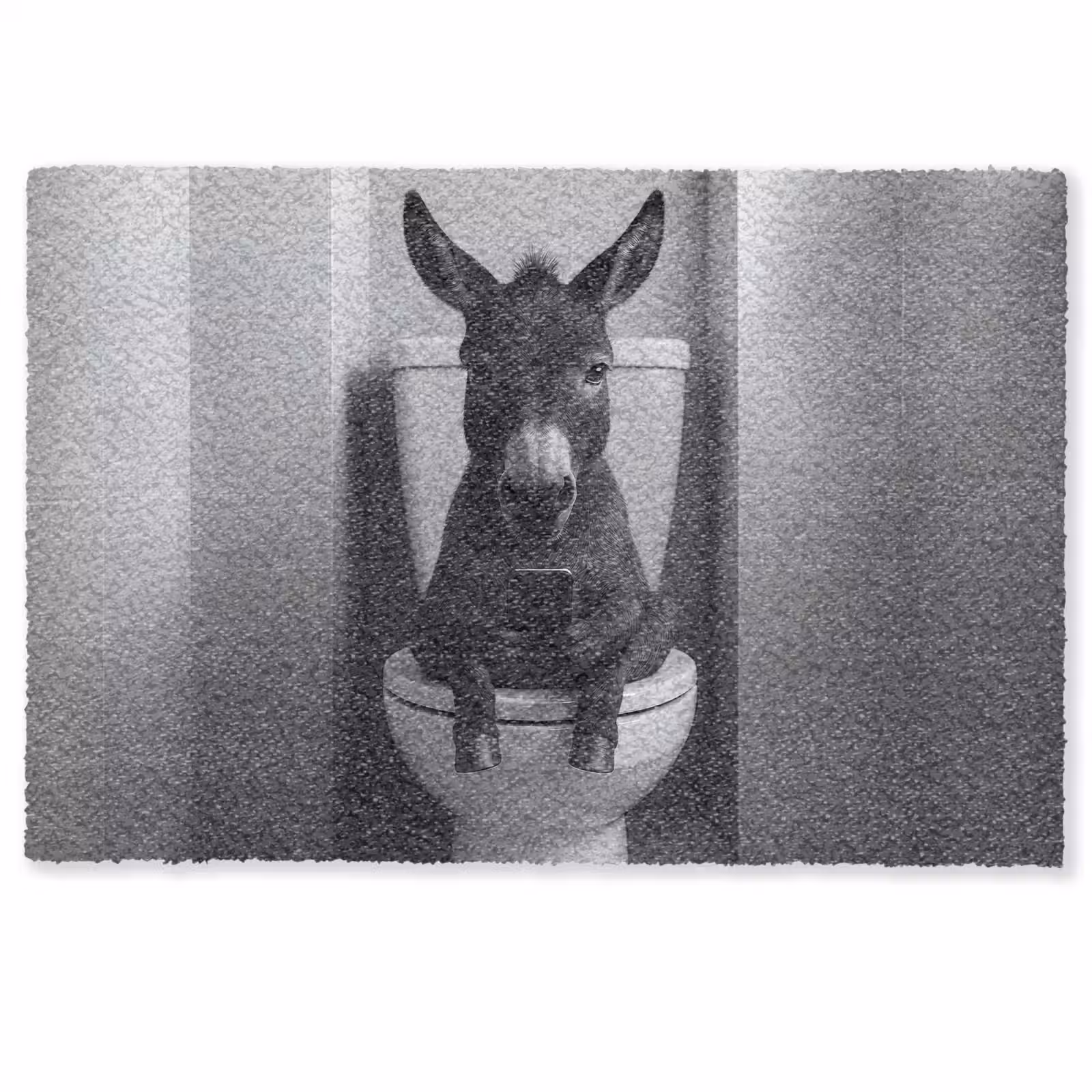 Deurmat - Ezel - Telefoon - Toilet - Zwart - Wit — 1