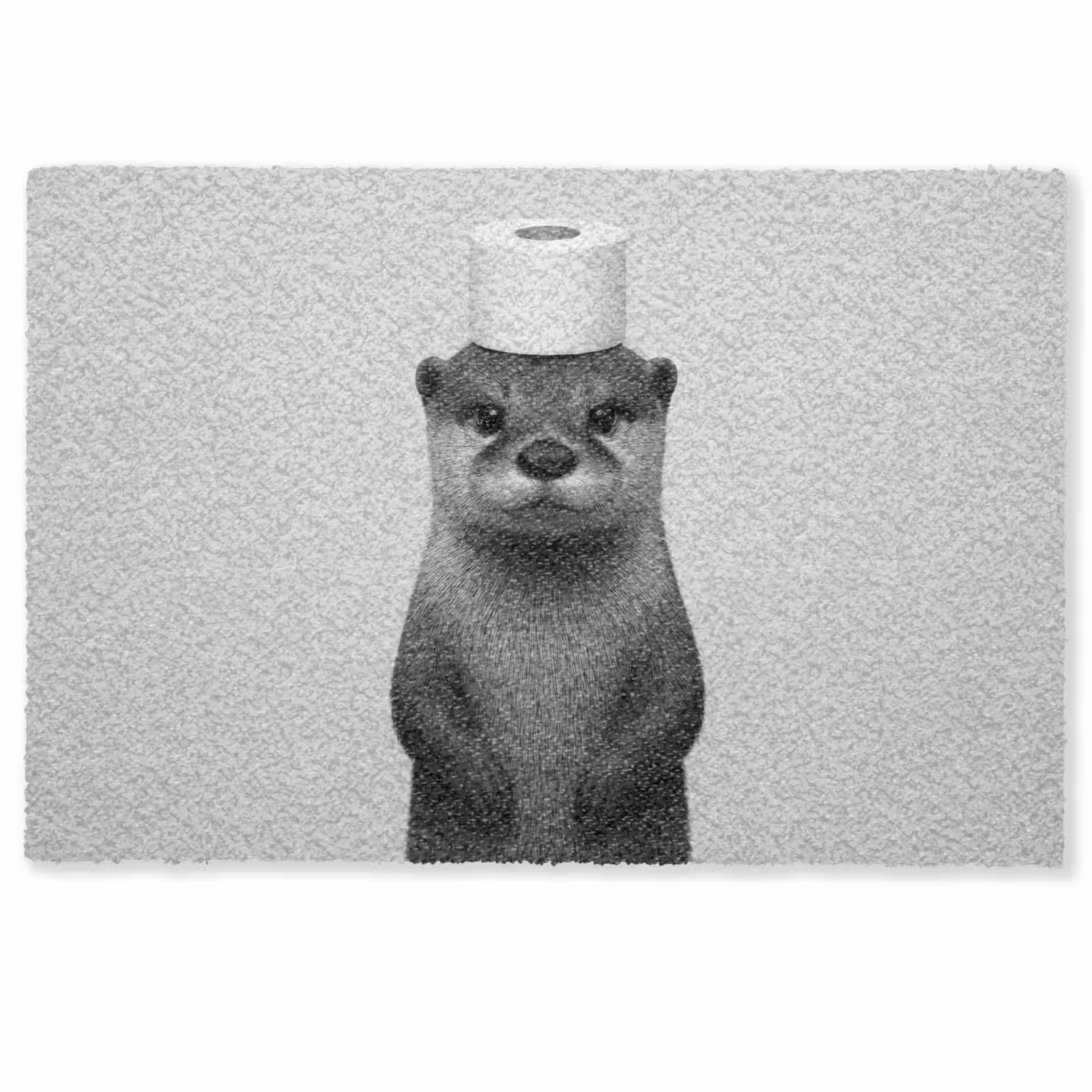 Deurmat - Otter - WC rol - Zwart - Wit — 1