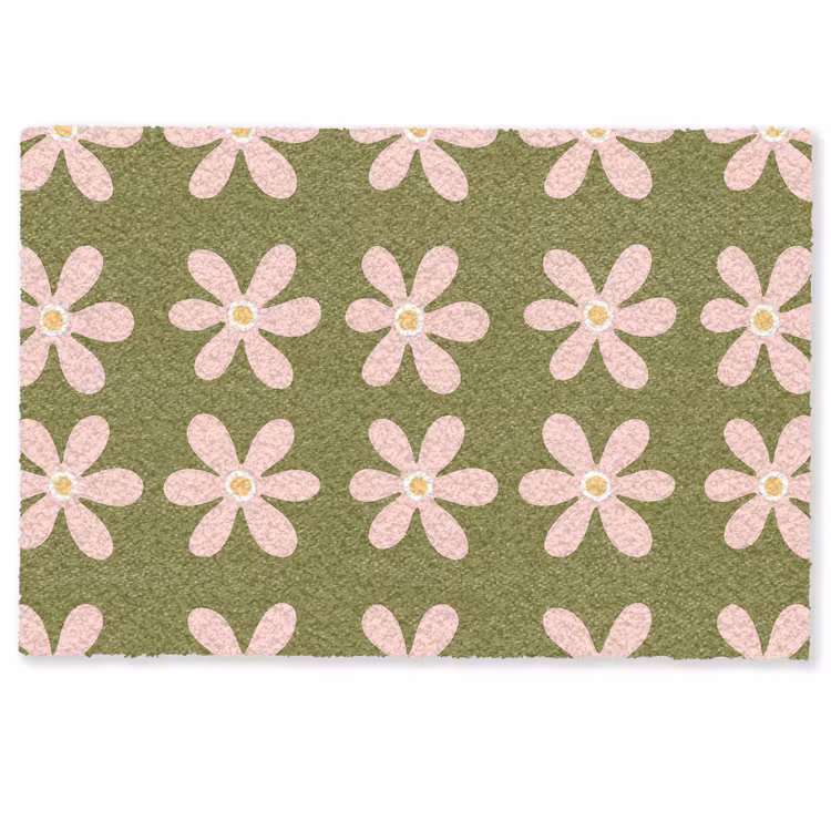 Deurmat - Bloem - Modern - Groen — 1
