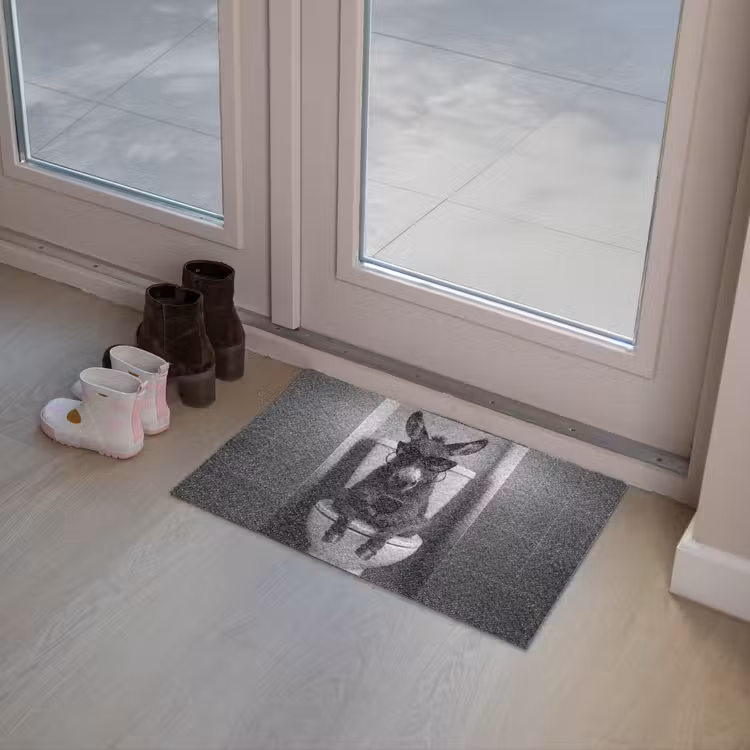 Deurmat - Ezel - Telefoon - Toilet - Zwart - Wit — 8