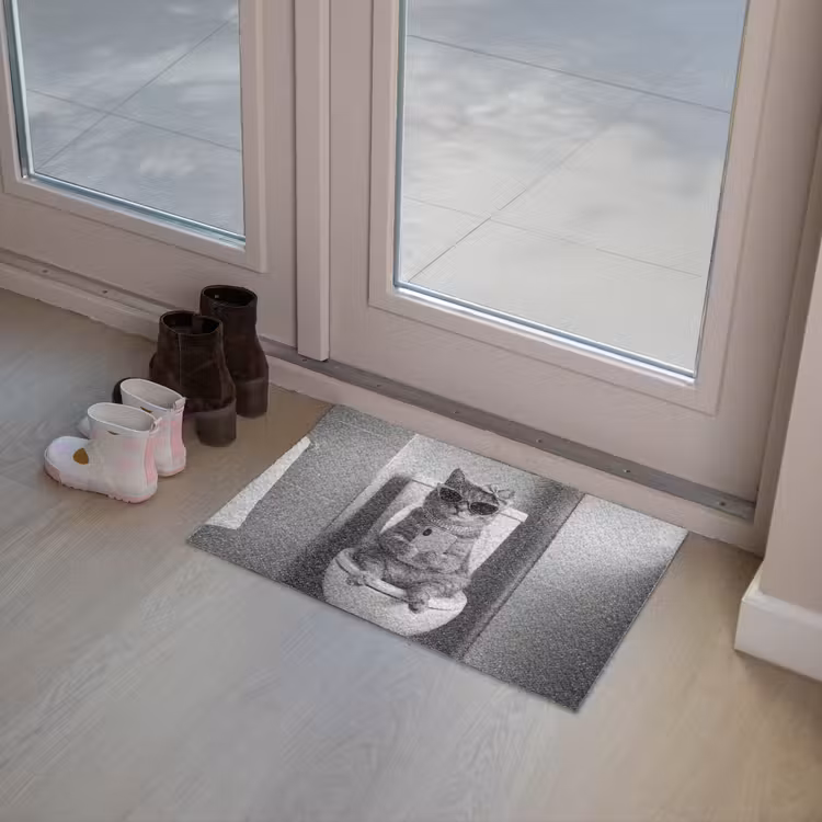 Deurmat - Kat - Telefoon - Toilet - Zwart - Wit — 8