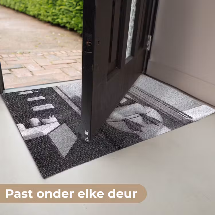 Deurmat - Pinguïn - Telefoon - Toilet - Zwart - Wit — 7