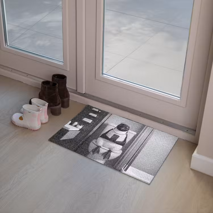 Deurmat - Pinguïn - Telefoon - Toilet - Zwart - Wit — 8