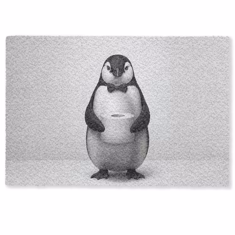 Deurmat - Pinguïn - WC rol - Wit — 1