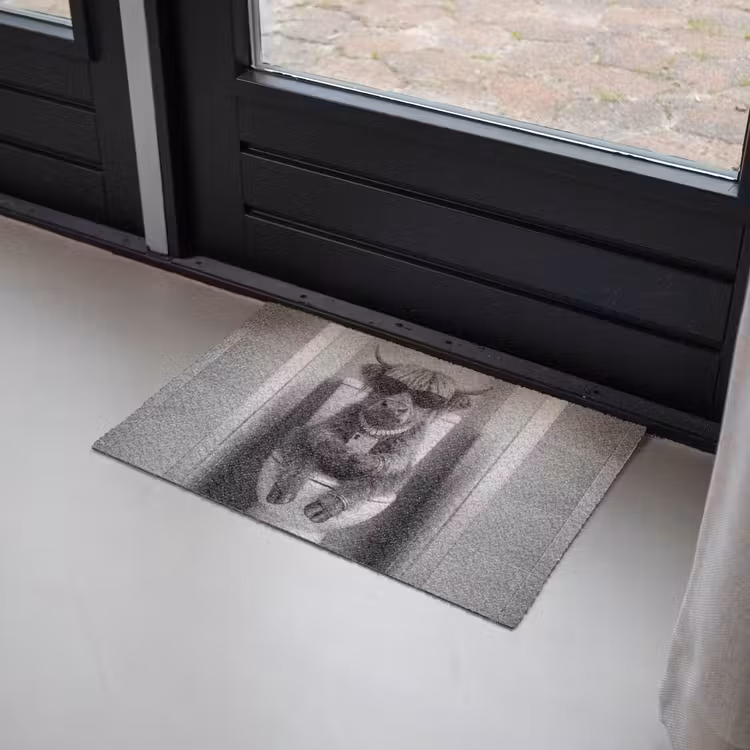 Deurmat - Stier - Telefoon - Toilet - Zwart - Wit — 2