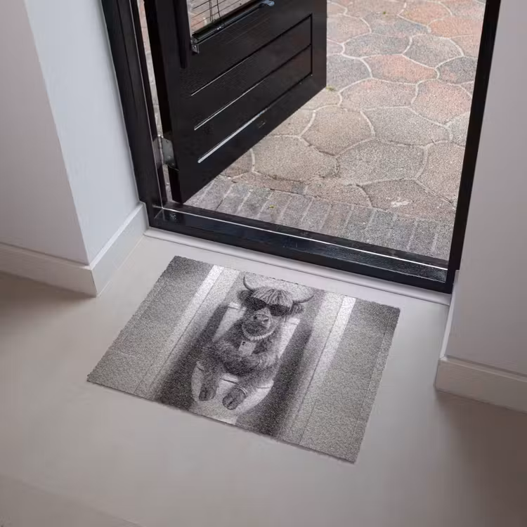 Deurmat - Stier - Telefoon - Toilet - Zwart - Wit — 4