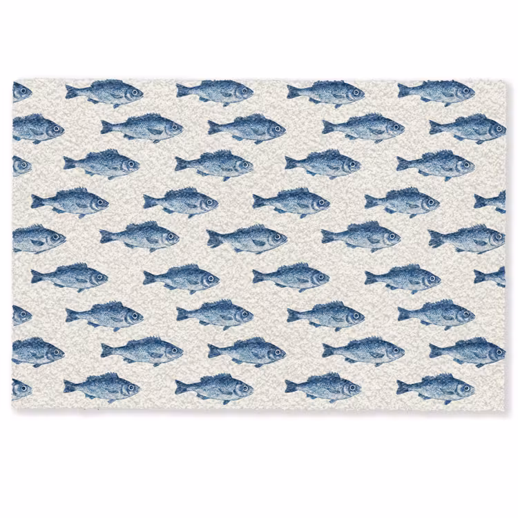 Deurmat - Vis - Patroon - Blauw — 1