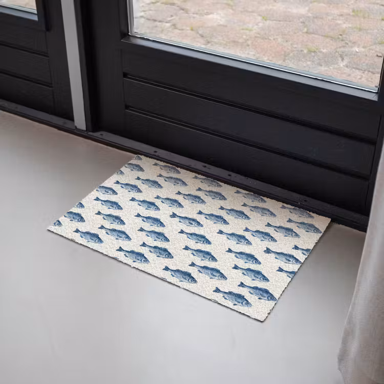 Deurmat - Vis - Patroon - Blauw — 2