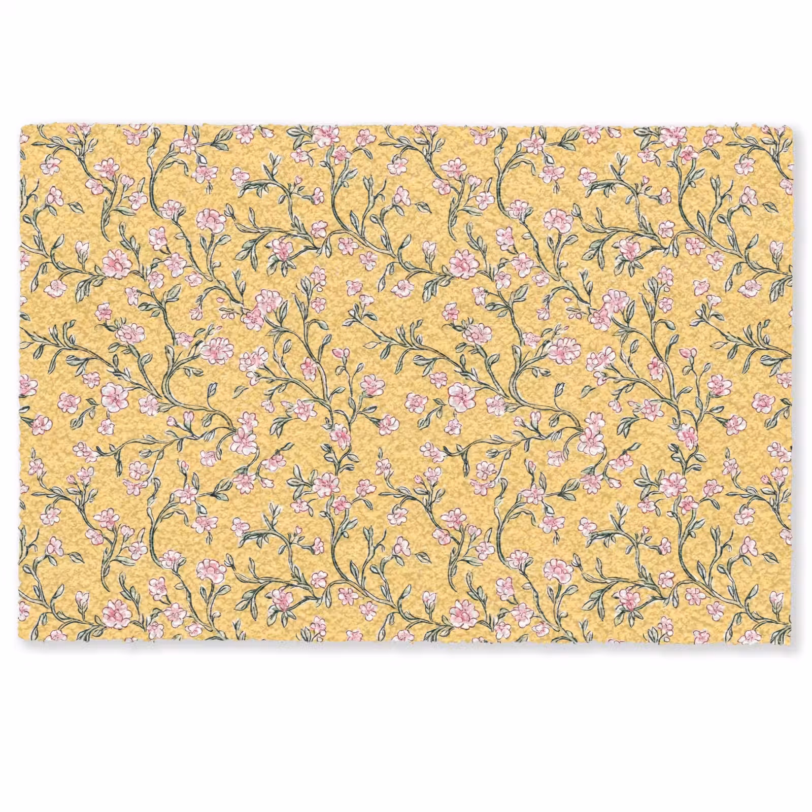 Deurmat - Bloemen - Motief - Geel — 1