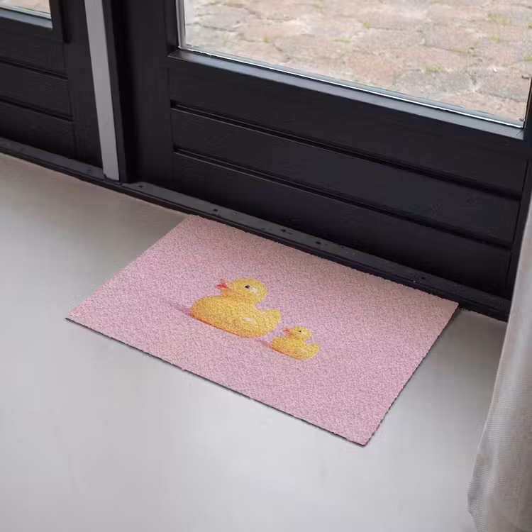 Deurmat - Eendjes - Vrolijk - Roze — 2