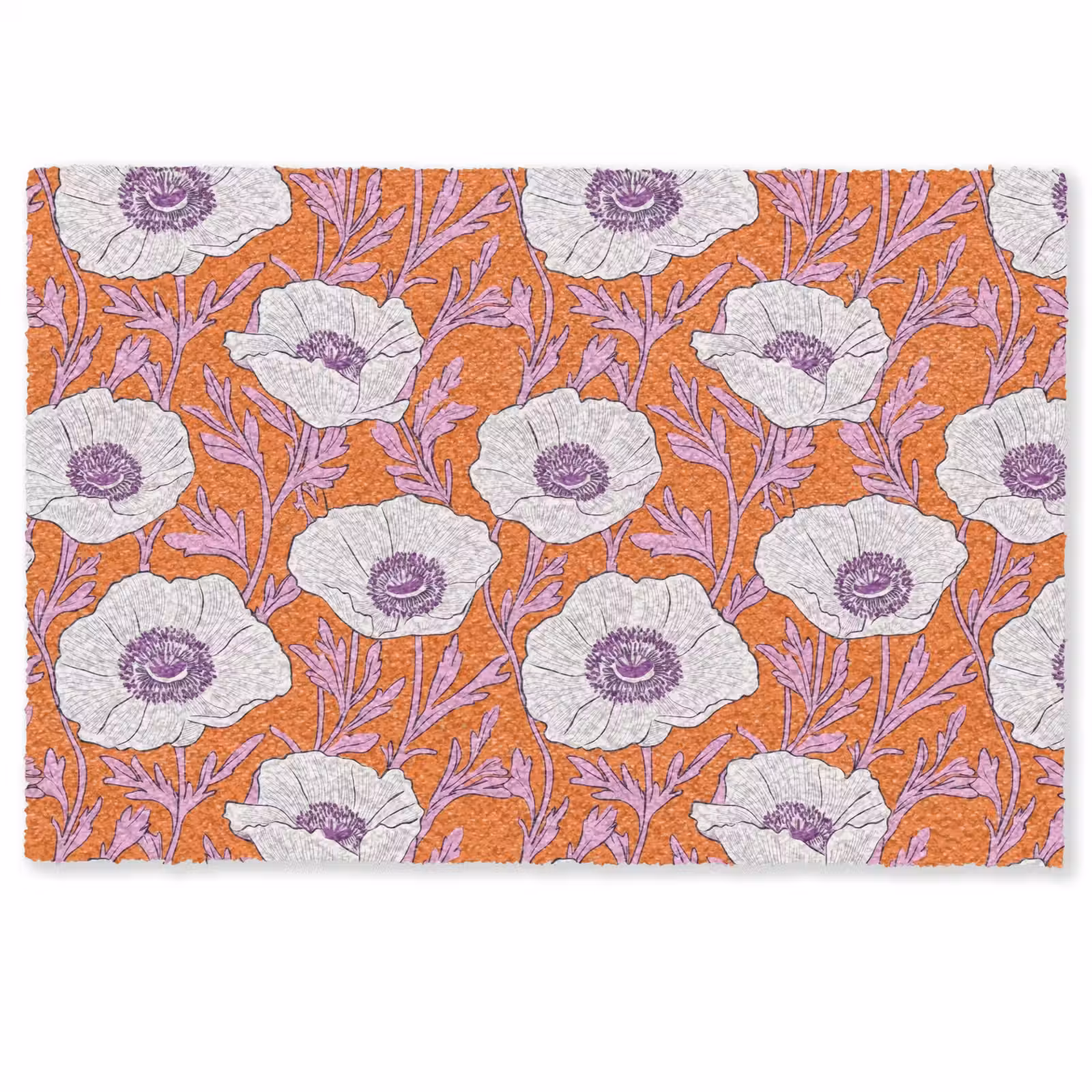 Deurmat - Bloemen - Grafisch - Oranje — 1