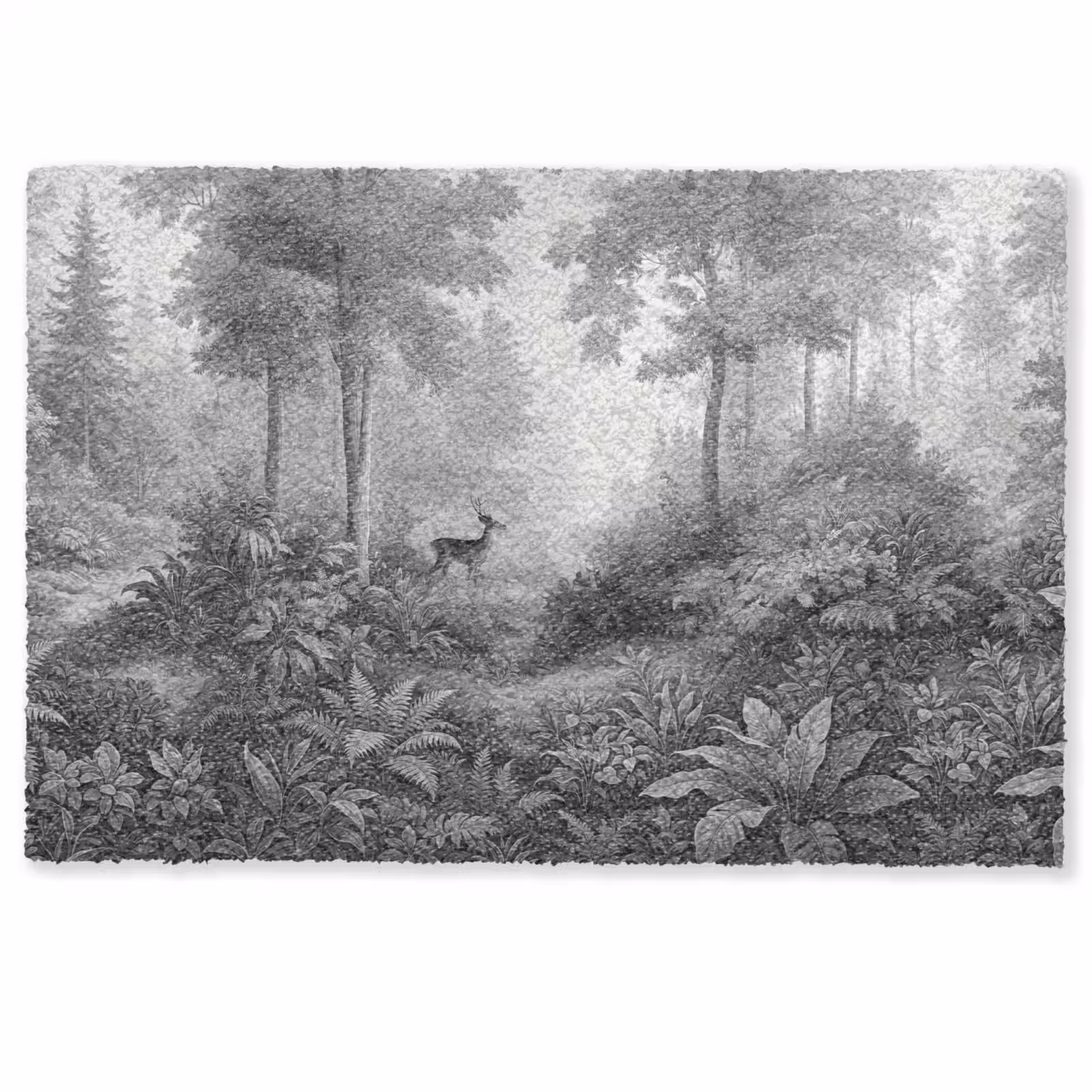 Deurmat - Bos - Hert - Zwart - Wit — 1