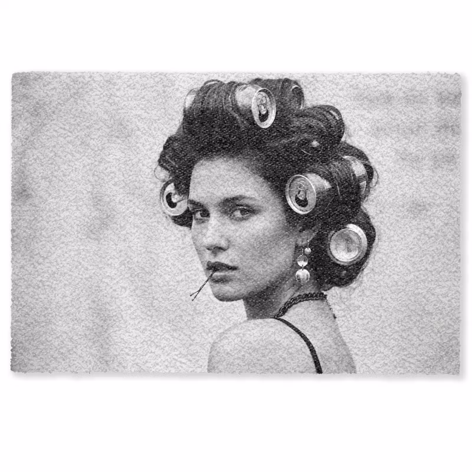 Deurmat - Edgy - Vrouw - Zwart - Wit — 1