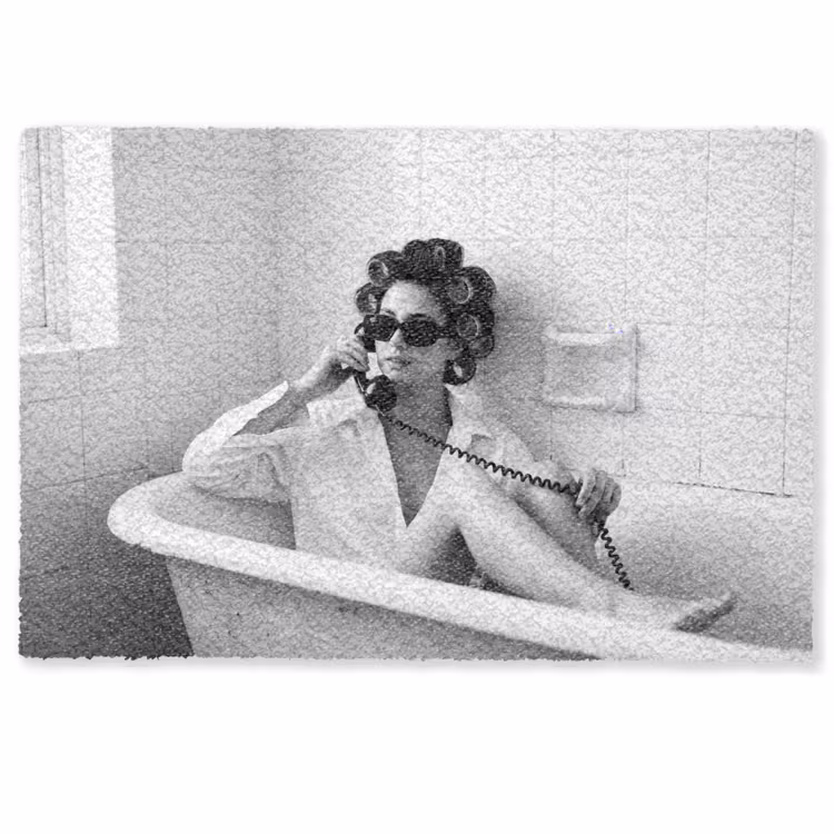 Deurmat - Bad - Vrouw - Zwart - Wit — 1
