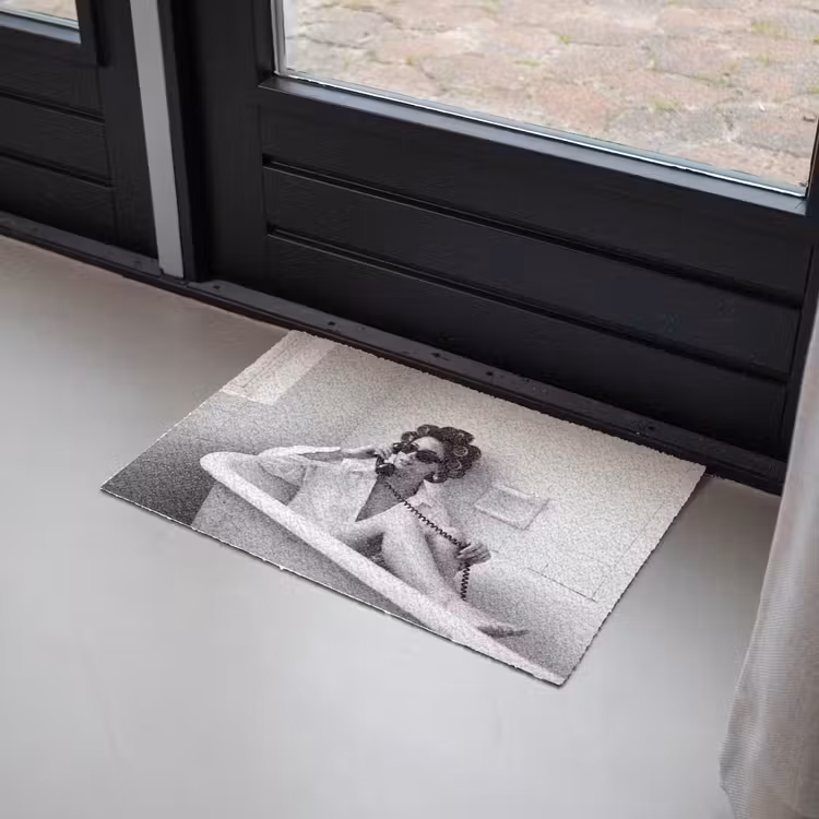 Deurmat - Bad - Vrouw - Zwart - Wit — 2