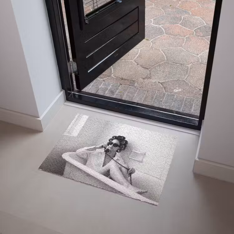 Deurmat - Bad - Vrouw - Zwart - Wit — 4