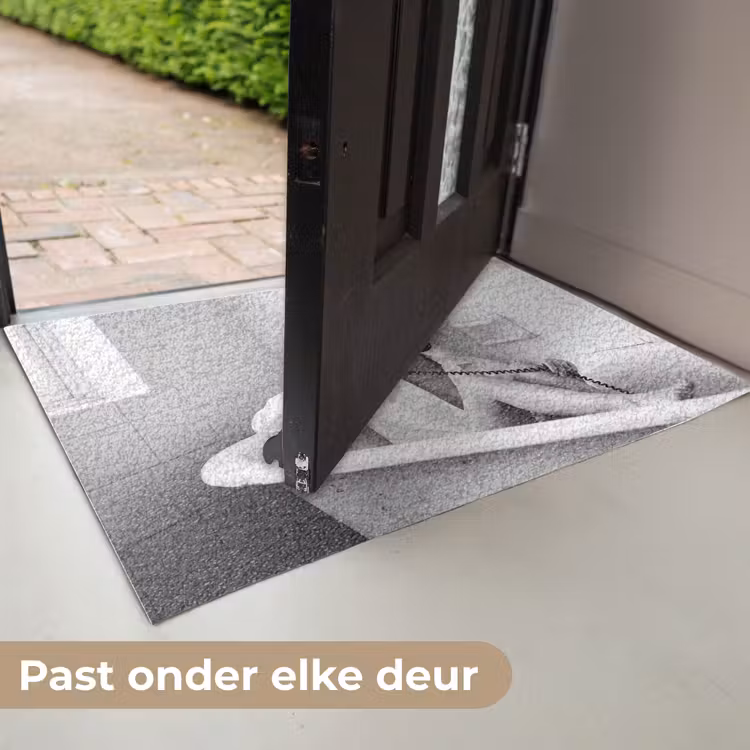 Deurmat - Bad - Vrouw - Zwart - Wit — 7